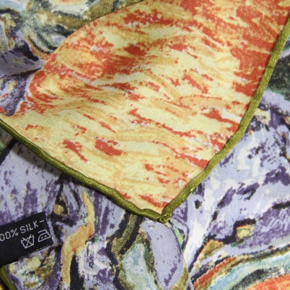 Vincent Van Gogh Silk Scarf Iris Floral Painting - Picture 7 of 7